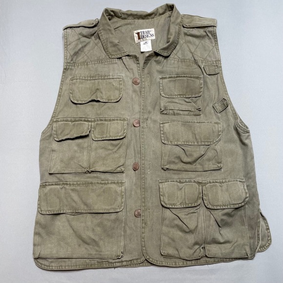 TRAIL DESIGNS Other - Trail Designs Mens Vintage Canvas Utility Vest Multi Pocket Cargo Tactical Camp